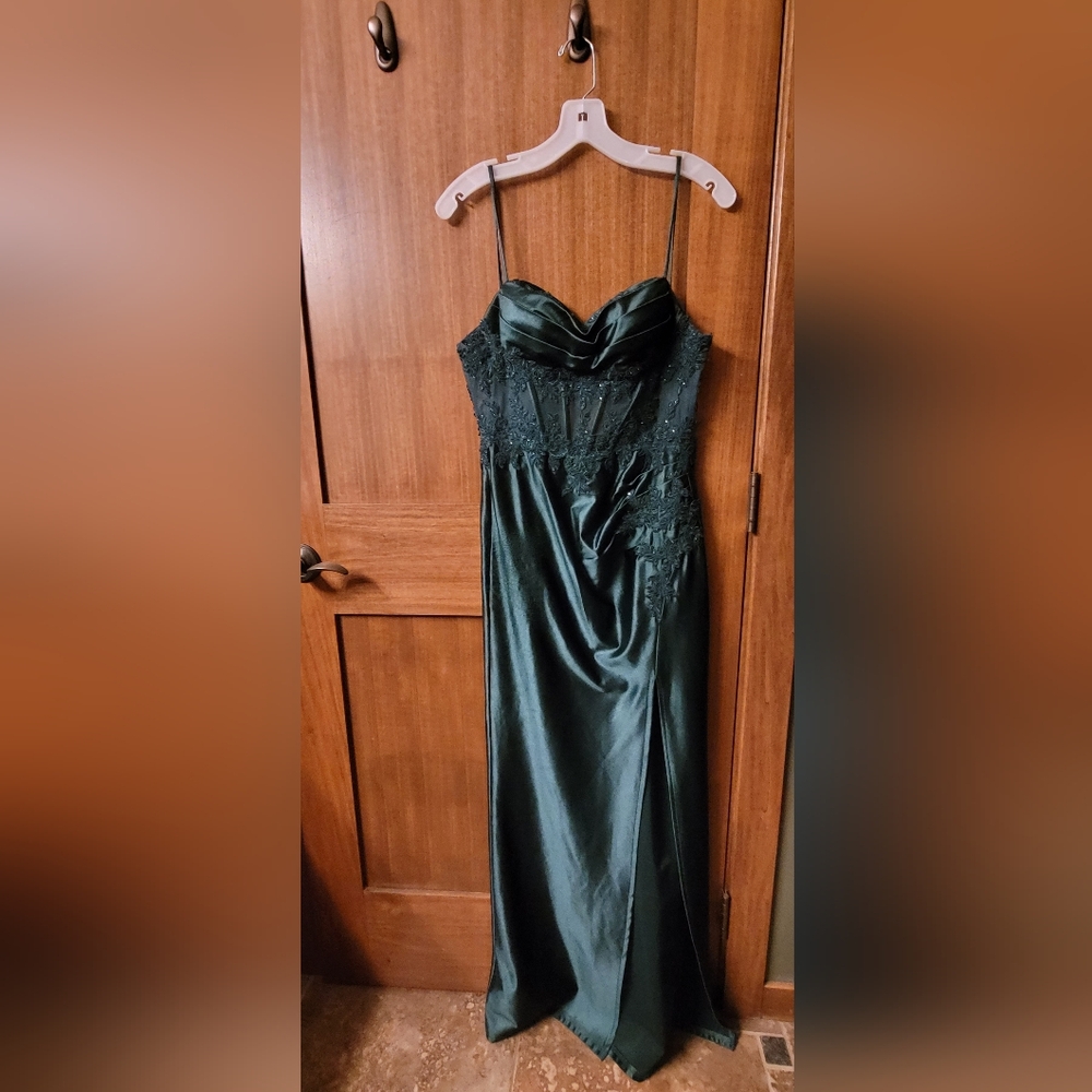 Davids Bridal Forest Green Dress